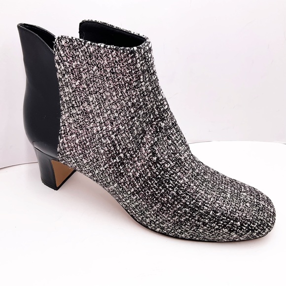 {Donald J. Pliner} Jakk Tweed/Patent Leather Boots - Picture 15 of 16